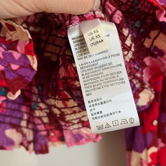NWT FREE PEOPLE Ariana Floral Cottagecore Printed Top long sleeves cuffed Sz XS - Picture 8 of 12